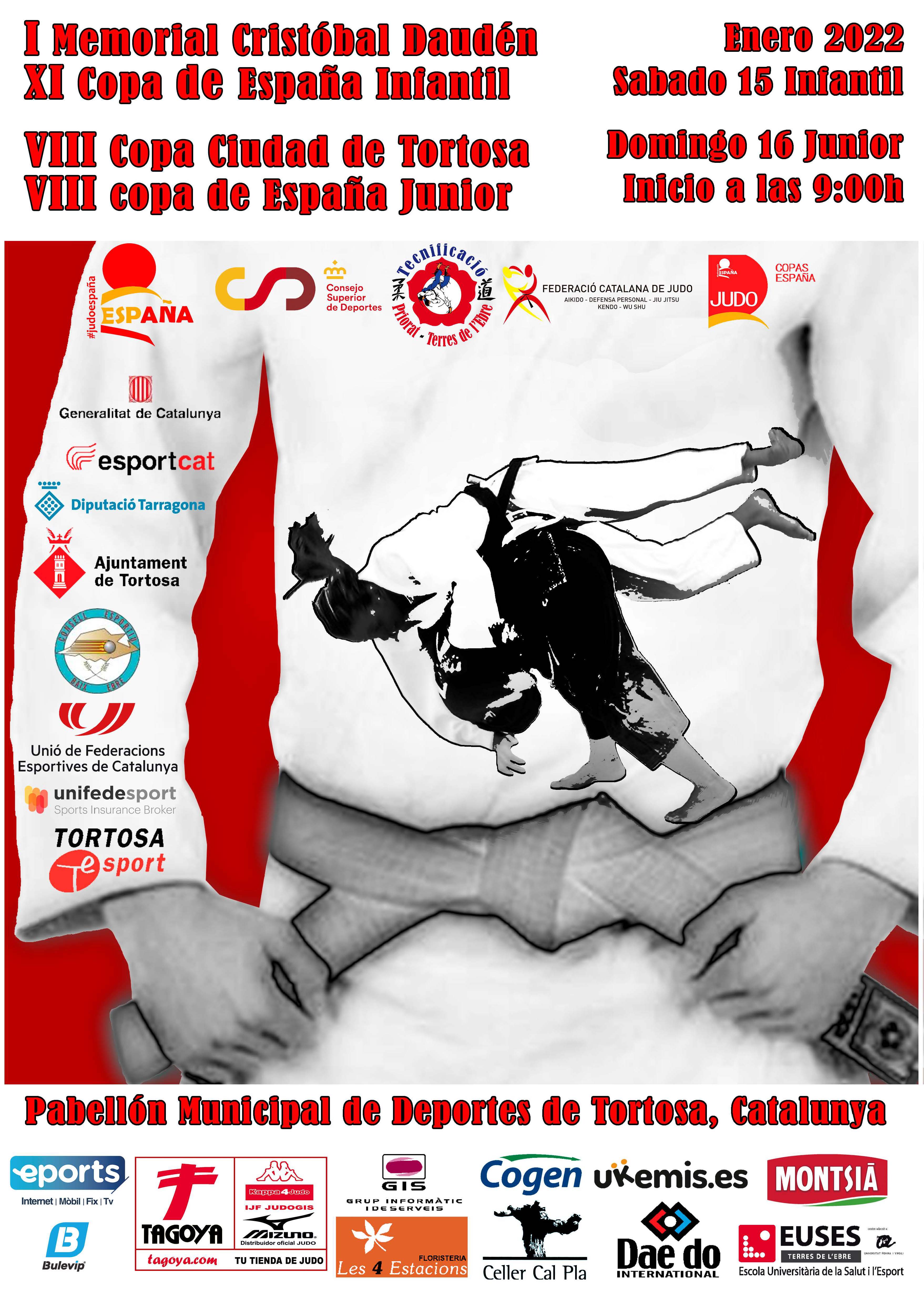 RESULTADOS COPA DE ESPAÑA DE JUDO JUNIOR DE TORTOSA. 16-01-22